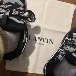 Black and white Reflective Lanvin trainers 