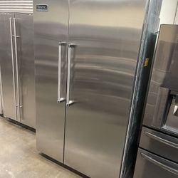 Viking 48” Stainless Steel Built In Side By Side Refrigerator 