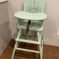 Refinished Vintage Wood High chair 