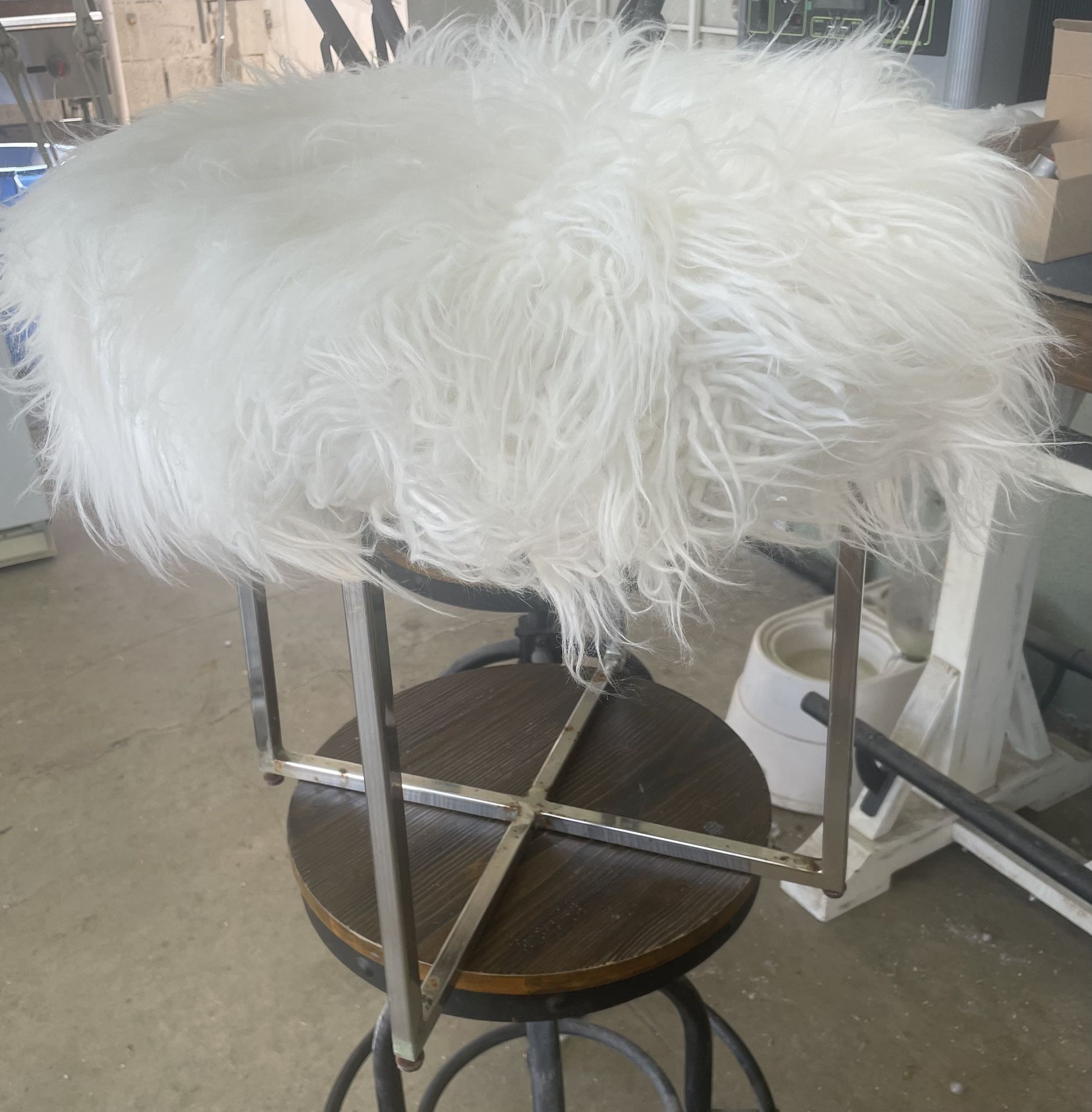 Pier 1 Fuzzy Stool