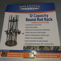 12 Capacity Round Rod Rack By Organized Fishing
