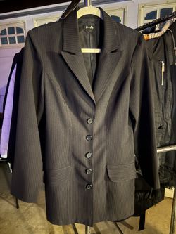 Black Blazer With Red Pinstriping 