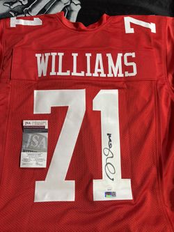 49ERS TRENT WILLIAMS AUTOGRAPHED & AUTHENTICATED CUSTOM JERSEY W/COA