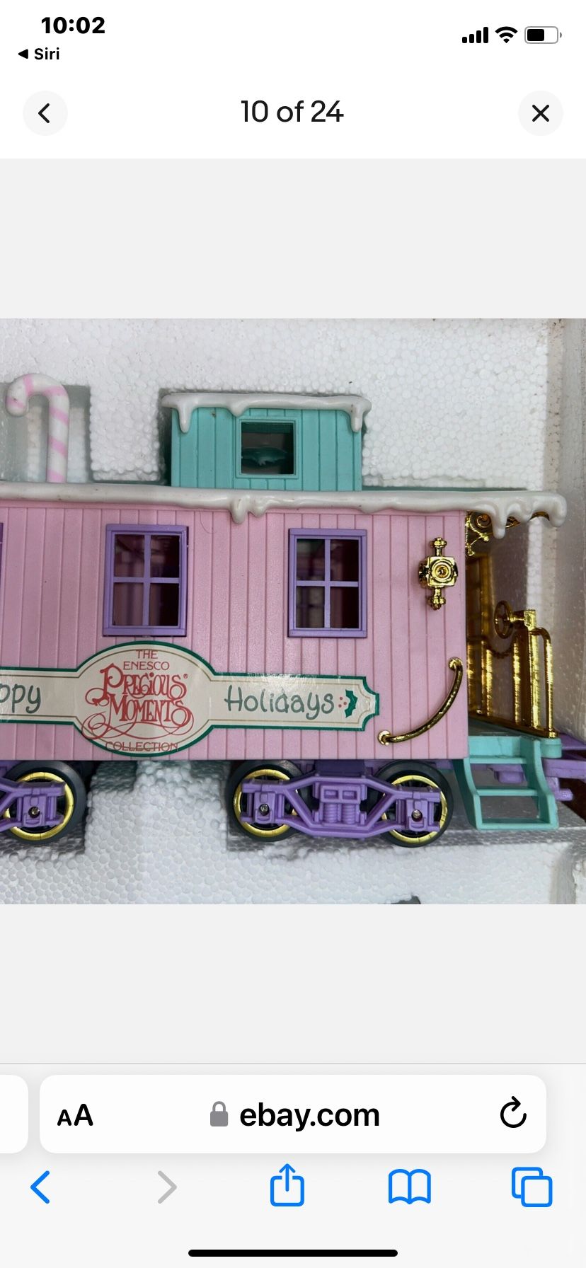 TRAIN SET-ENESCO PRECIOUS MOMENTS SUGAR TOWN HOLIDAY EXPRESS