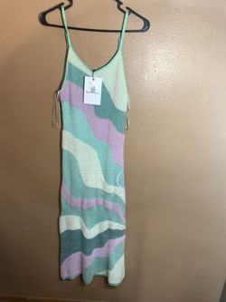 House of Sunny Hockney Good Vibrations Peace Sign Slip Dress - NWT Size 2