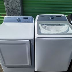 New Open Box Samsung White Top Load Washer 5.0cu Ft And Electric 220volt Dryer Set 