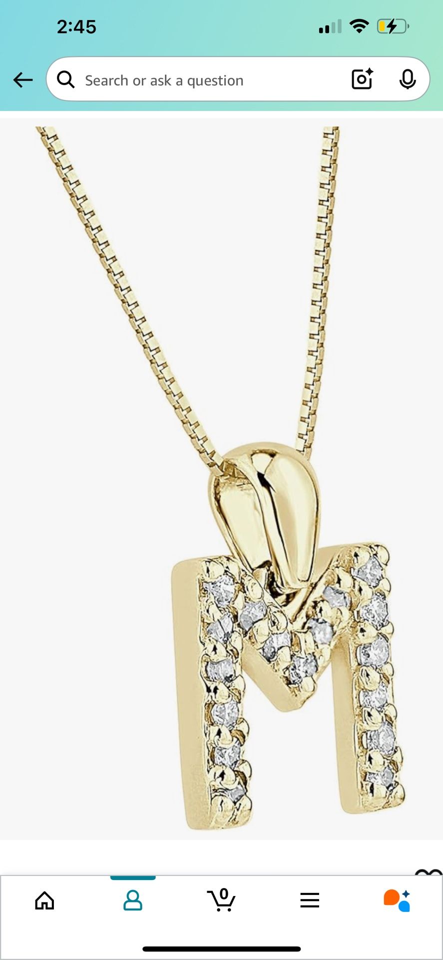 Gold Chain , Diamond Pendant
