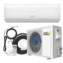 Costway - 9000 BTU Split Air Conditioner & Heater Wall Mount AC Unit with Remote Control - White #848