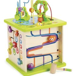 Hape Country Critters Play Cube| Wooden Learning Puzzle Toy for Toddlers, 5-Sided Activity Centre