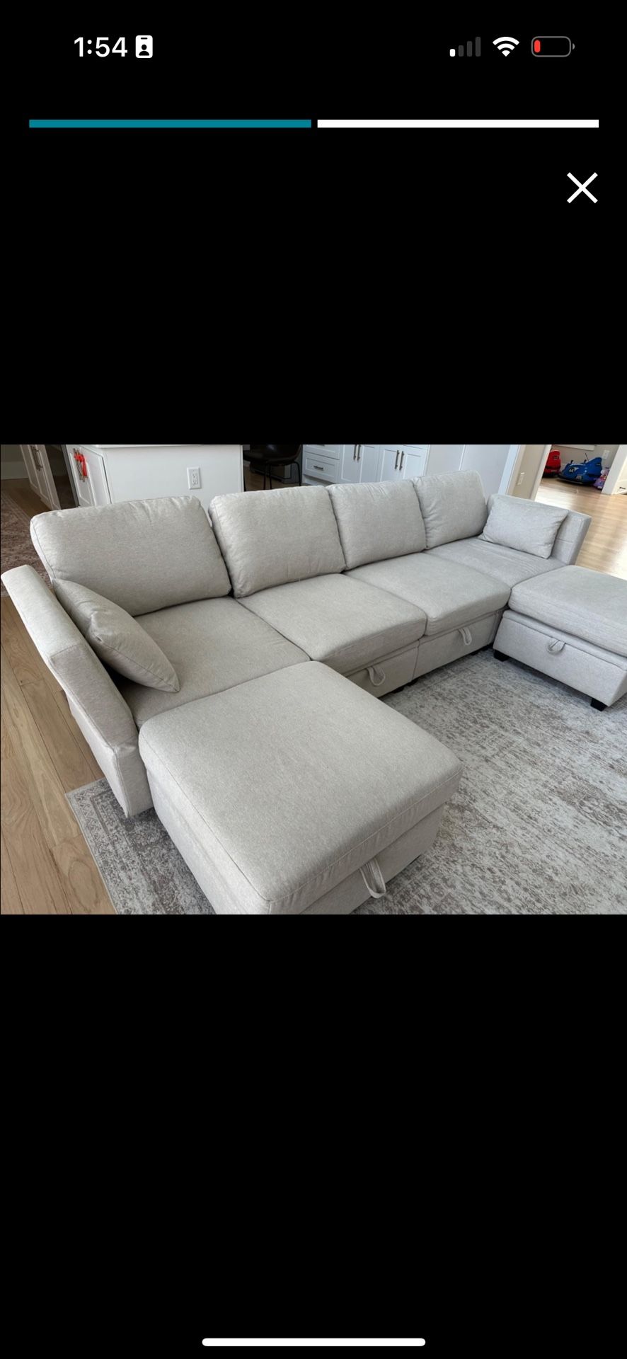 Modular Sectional Sofa with Storage, U Shaped