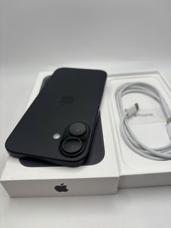 Open box black iPhone 16 128gb for AT&T or Cricket Only battery 100% (3 battery cycles Apple warranty till 8/16/26 iPhone is in Brand ne
