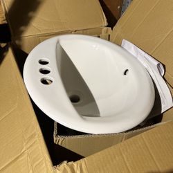 American Standard Aqualyn Drop in Sink with 4-in Faucet Holes in White