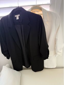 H&M Blazer White and Black - Large