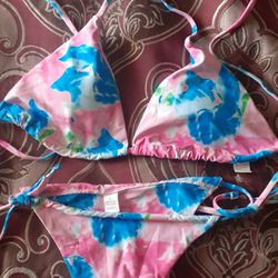 Bikini Tye Dye Pink Blue Brand New