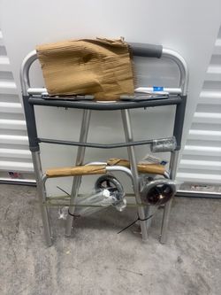 Medline 2 Button Folding Walker New In Factory Packaging