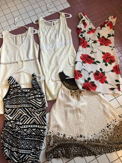 White Light Brown Dresses 