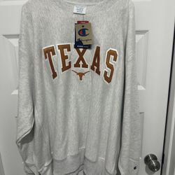 Champion Gray With Orange Texas Longhorn Sweatshirt NWT XXL