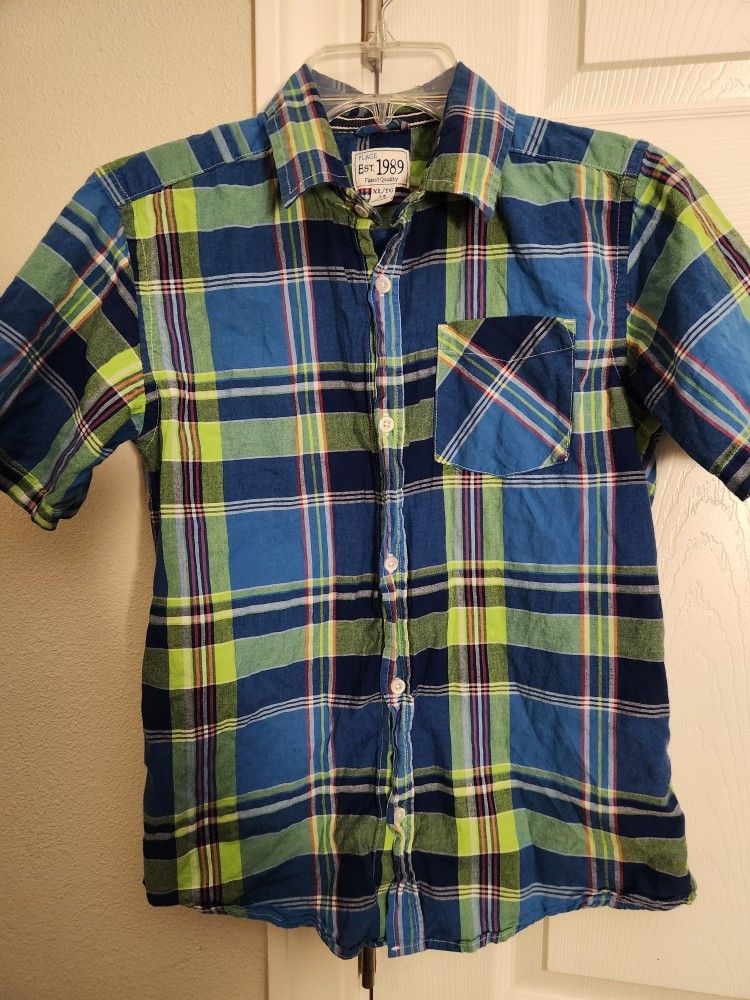 Boys Plaid Button Down Shirt