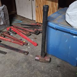 Wrenches and sledge hammer