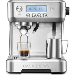 CASABREWS Neutron Pro Espresso Machine with Dual Boiler, 20 Bar Espresso Maker with Milk Frother and LCD Display, Cappuccino Latte Maker 