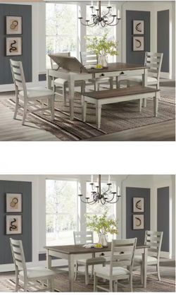 Dining Table , Rectangular 4-Legs Seats 6