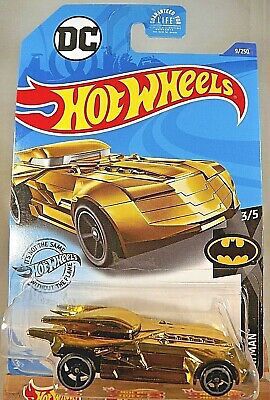 2020 Hot Wheels #9 Batman 3/5 BATMOBILE Gold Variation w/Black OH5 Spoke Wheels