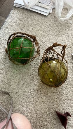 Glass Fisherman Balls In Nets