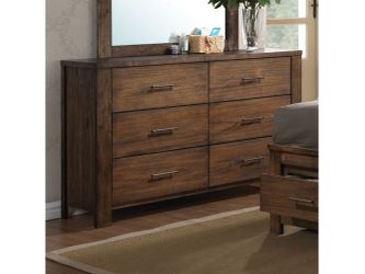 Merrilee Oak 6 Drawer Dresser