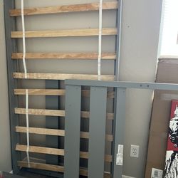 Light grey twin bed frame - mattress included