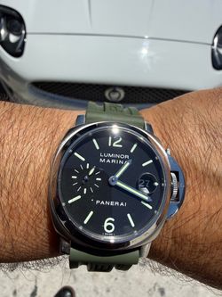 Panerai Luminor Marina Men's Black Watch with Black Rubber Strap - PAM00048