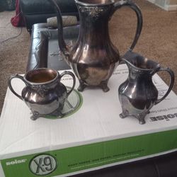 Antique Chatelaine Silver Tea Set