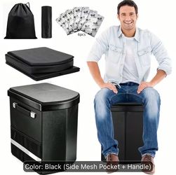 Upgraded Portable Toilet for Adults,Tall Camping Toilet with Lid and Convenient Carry Bag 16.5inches