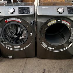 SAMSUNG. WASHER AND GAS DRYER 