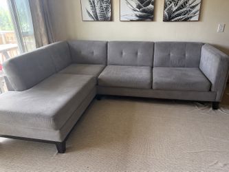 Modern Gray L Shaped Sectional Couch
