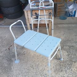 Shower Bench Adjustable And Adjustable Walker Good Condition $50 For The Pair Both Adjustable