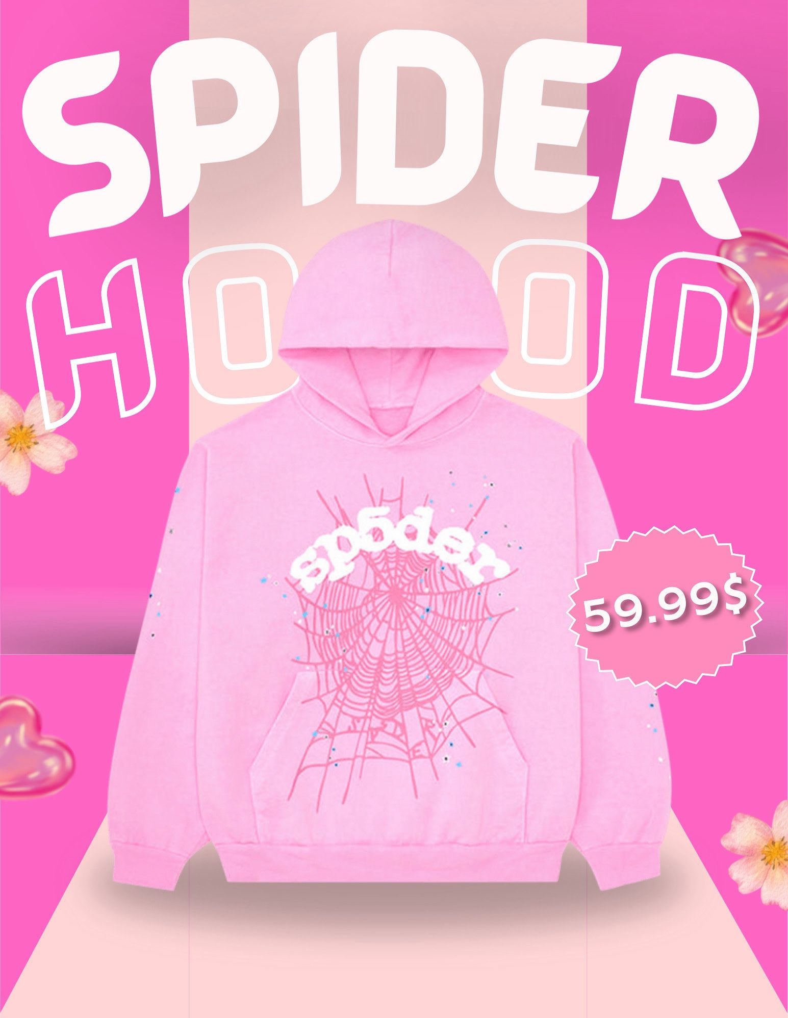 Sp5der Unisex Hoodie - Pink