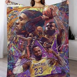 New LeBron James Lakers Blanket. Awesome gift!