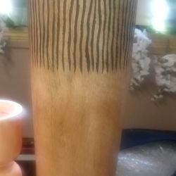 New Tall Wooden Africa Floor Vase High Quality Masterpiece Very Detailed 