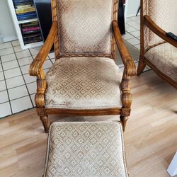 Set Of Chairs With Matching Footstools