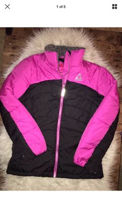 GERRY Size 14 16 Large Pink Black Youth Kids Girls Puffer Coat Jacket Poly Fill