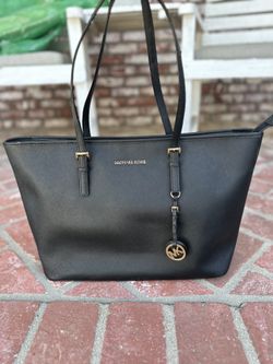 Michael Kors Black Leather Tote Bag