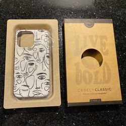 CASELY iPhone 13 Pro MagSafe Case We’re All Human Minimal Face Art Theme NEW