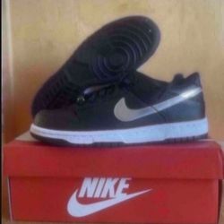 Nike Dunk Low GS Black/Chrome-Iron Grey-White Size 7y/8.5w Brand New