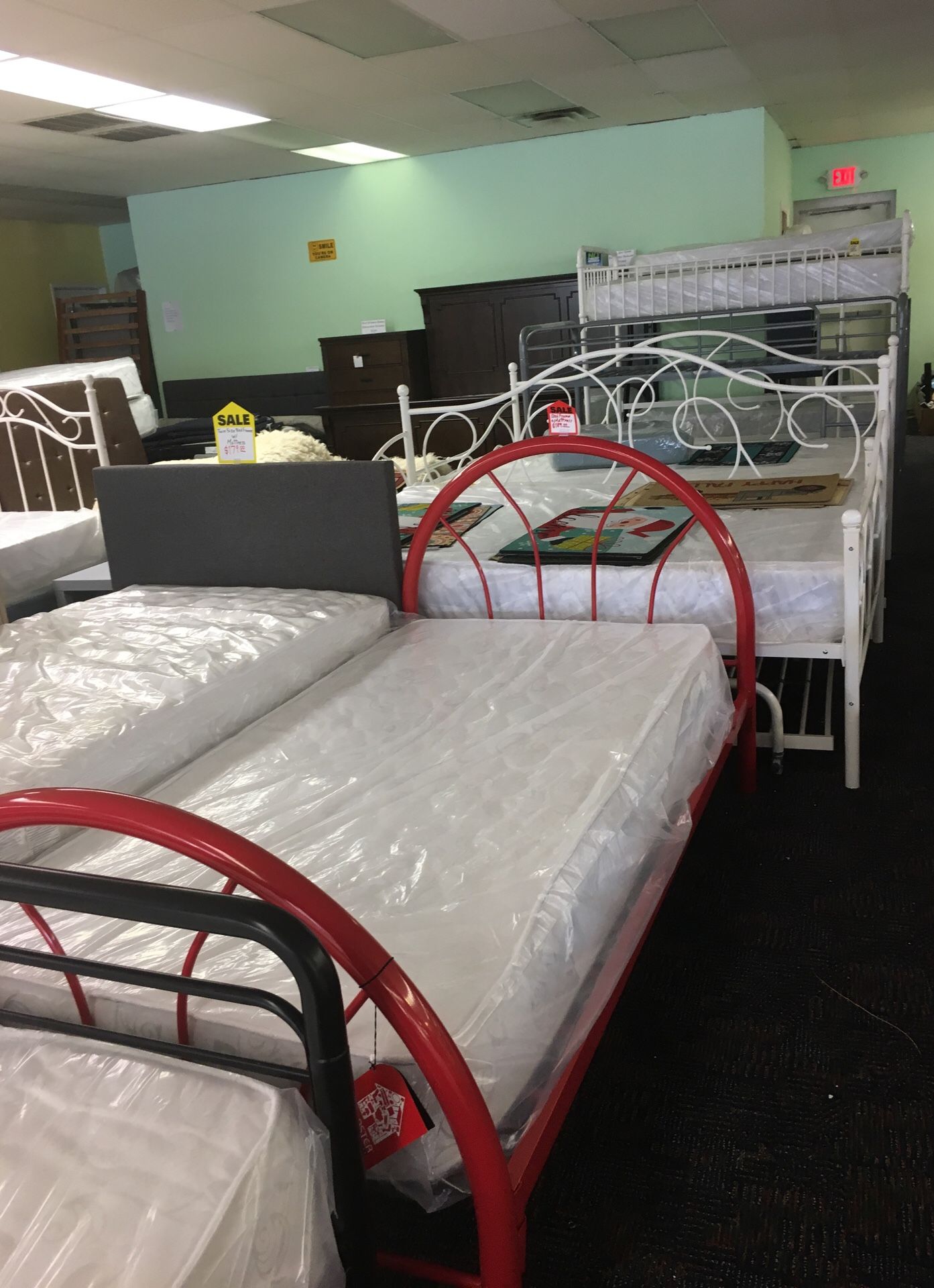 Brand new twin size bed frame with mattress firm price