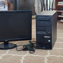 Lenovo ThinkServer TS150 and a 24" AOC monitor $25 each