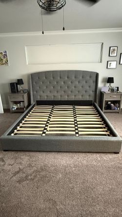 King size bed frame and headboard
