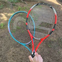 Two Adult Tennis Rackets & Balls