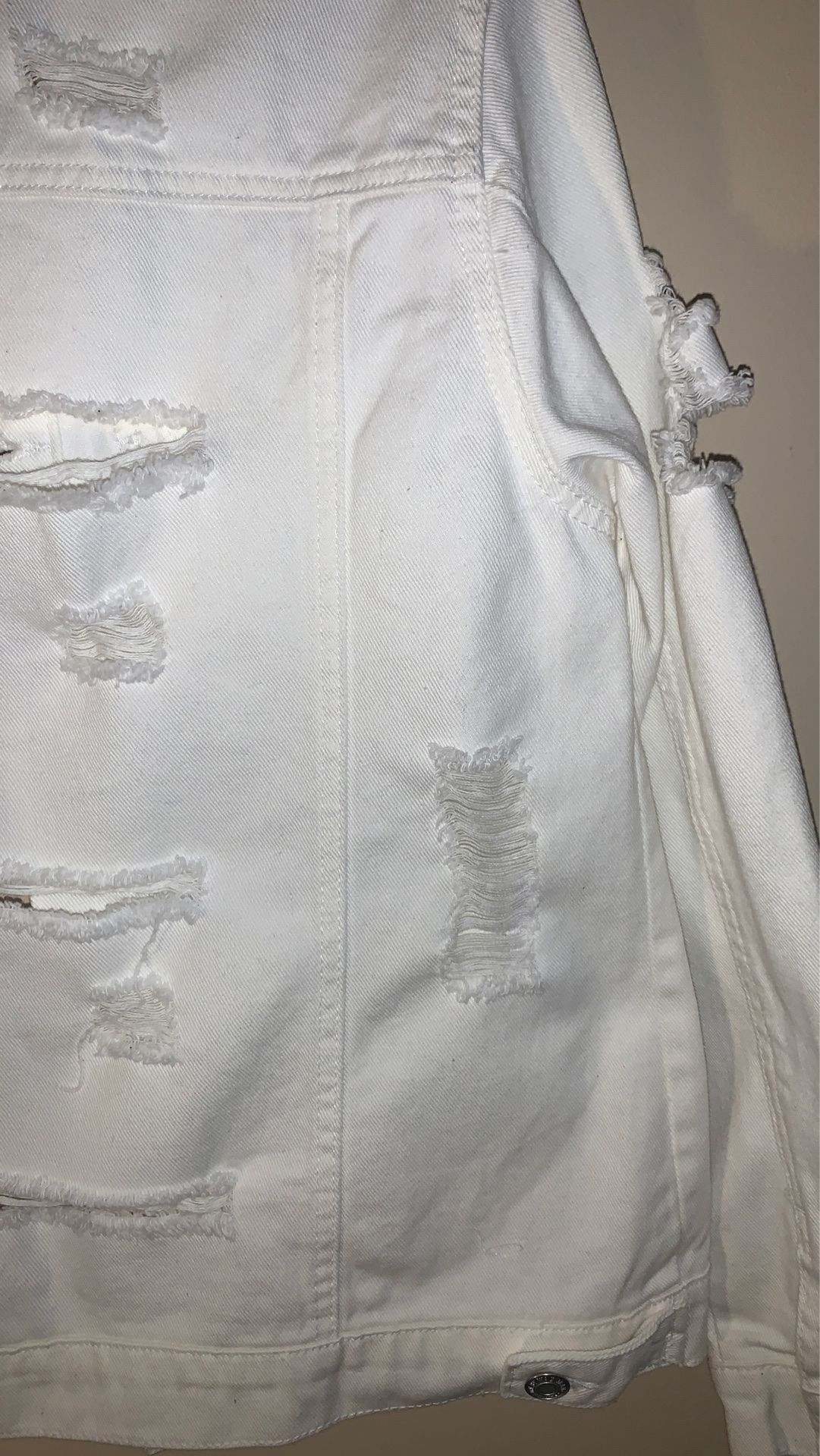 White Distressed Denim Jacket