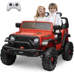 Assembled New 2 Seater Ride On Jeep Car, 24V/7AH Kids Battery Powered Vehicles w/Parent Remote Control, 2x200W Powerful Motor, Safty Balt, LED Light, 