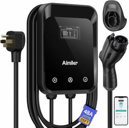 Level 2 EV Charger 48 Amp 220-240V, J1772 Electric Vehicle Charging Station, 25FT Cable, NEMA 14-50 Plug, Mercedes BMW Jeep Honda Chevrolet Toyota GMC